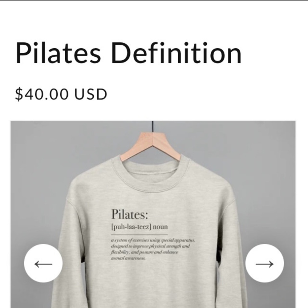 New Pilates Definition sweatshirt SZ M